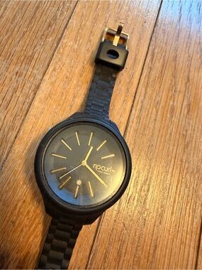 Rip Curl Black Watch with Gold Accents